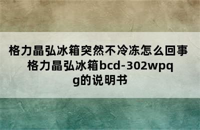 格力晶弘冰箱突然不冷冻怎么回事 格力晶弘冰箱bcd-302wpqg的说明书